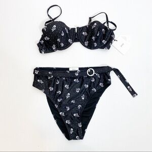 Onia- Two Piece Floral Polka Dot Swim Suit- M